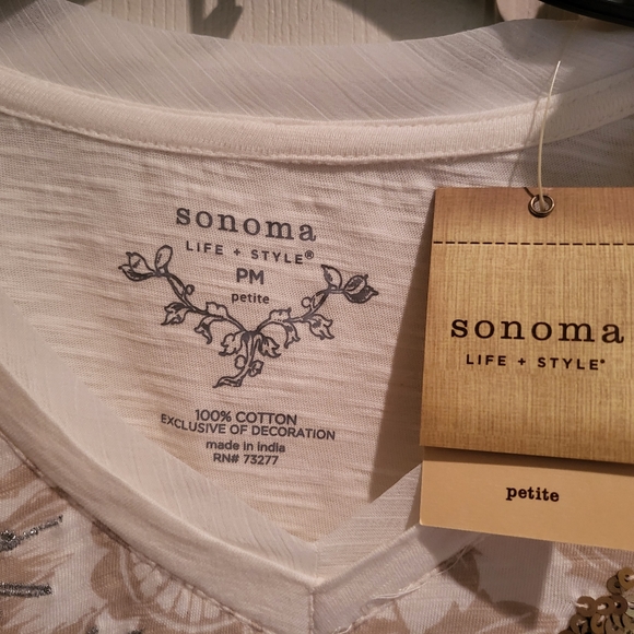 NWT SONOMA Printed Shimmer T - Picture 2 of 2